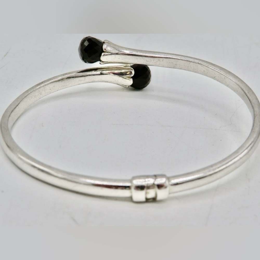ALWAND VAHAN 925 SILVER BLACK ONYX CUFF BRACELET 7.5” - Picture 4 of 6